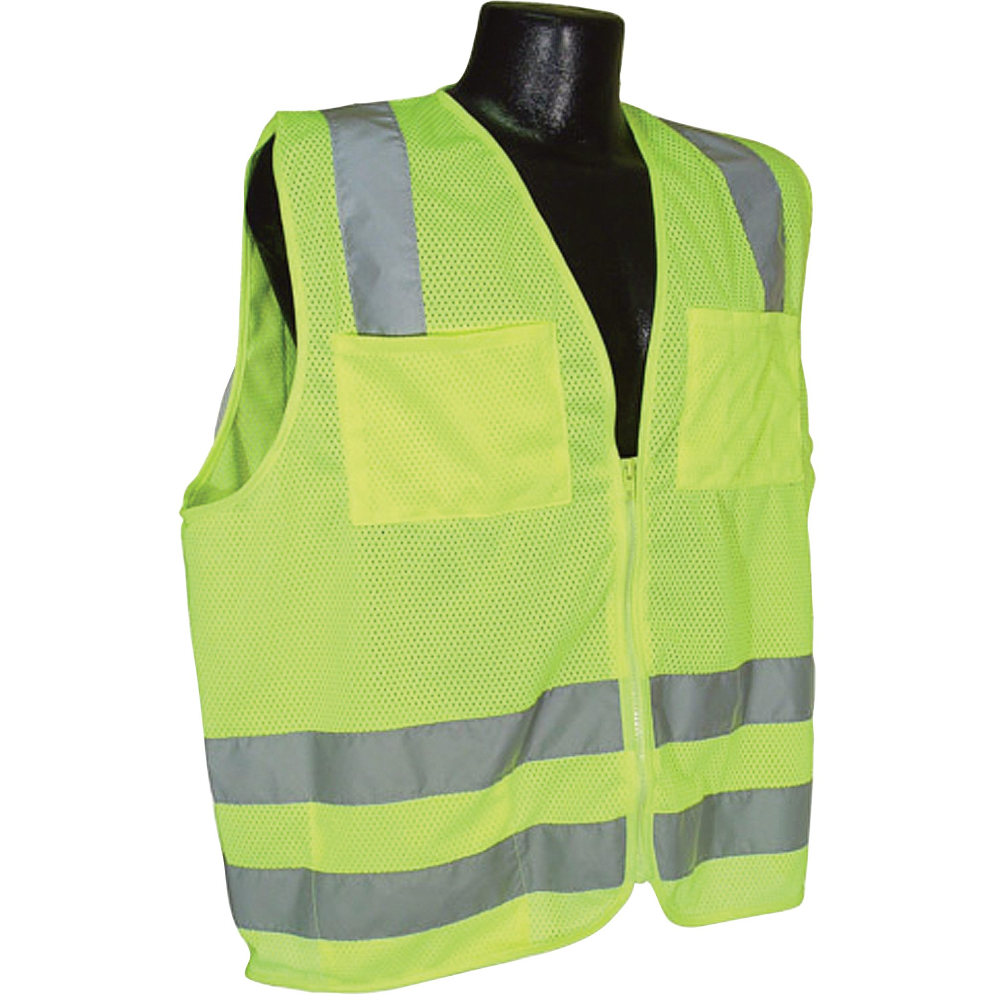 Radians Men's Class 3 High Visibility Mesh Safety Vest — Lime, Large, Model# SV83GM